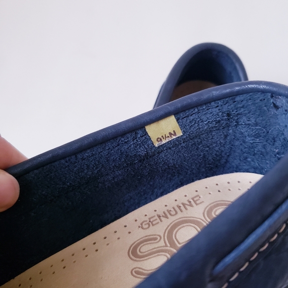 SAS Hand-sewn Blue Leather Loafers - Picture 9 of 13
